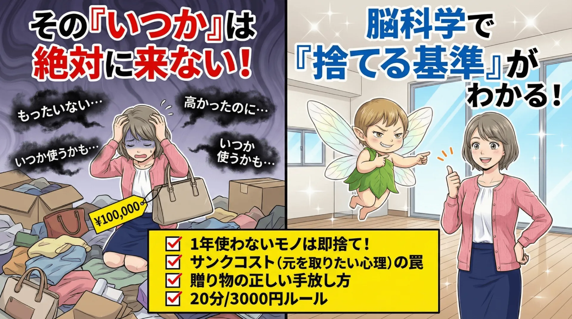 断捨離が苦手な人にまんがで分かる【断捨離入門第1話】